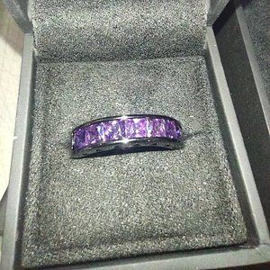 Lab Created Amethyst Channel Ring Size 10